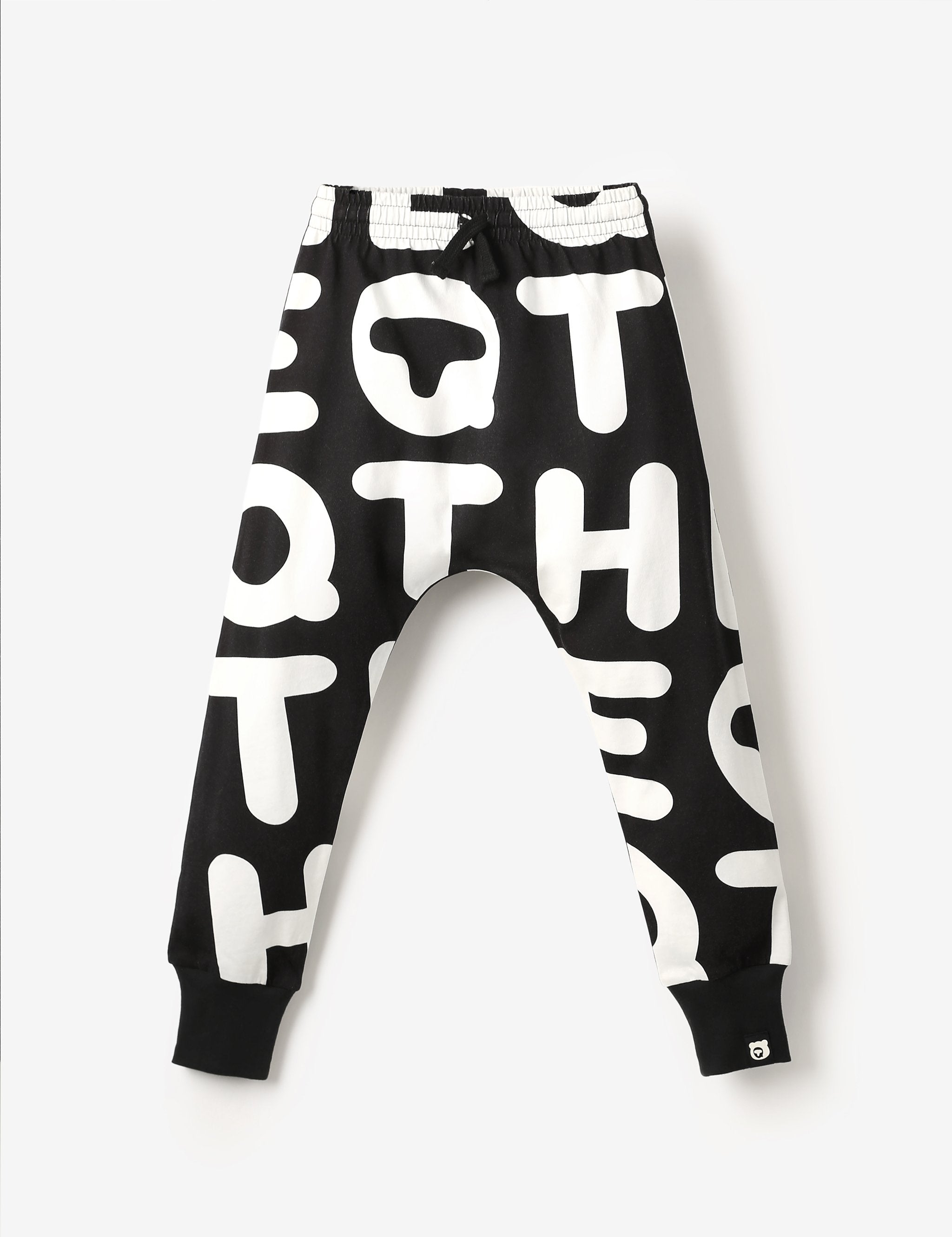 Organic Jersey Joggers Black White THEQT